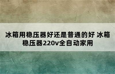 冰箱用稳压器好还是普通的好 冰箱稳压器220v全自动家用